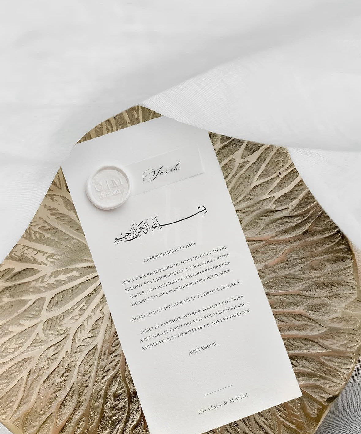 Carte de bienvenue – Nominative